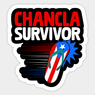 Chancla Survivor La Chancla Puerto Rican Puerto Rico Flag Sticker